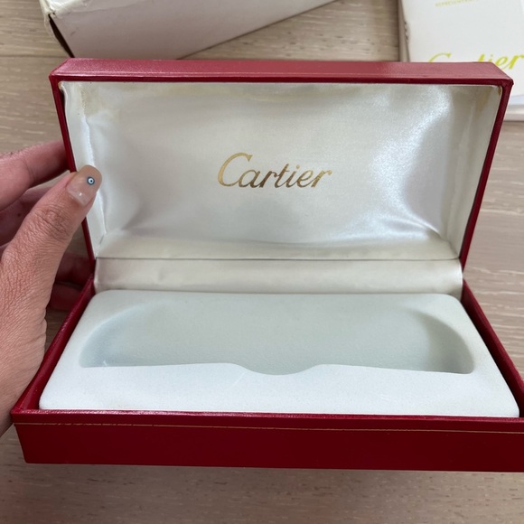 Vintage Cartier Sunglasses Eyeglass Hard Red Box case with pamphlets co712 - Picture 4 of 9